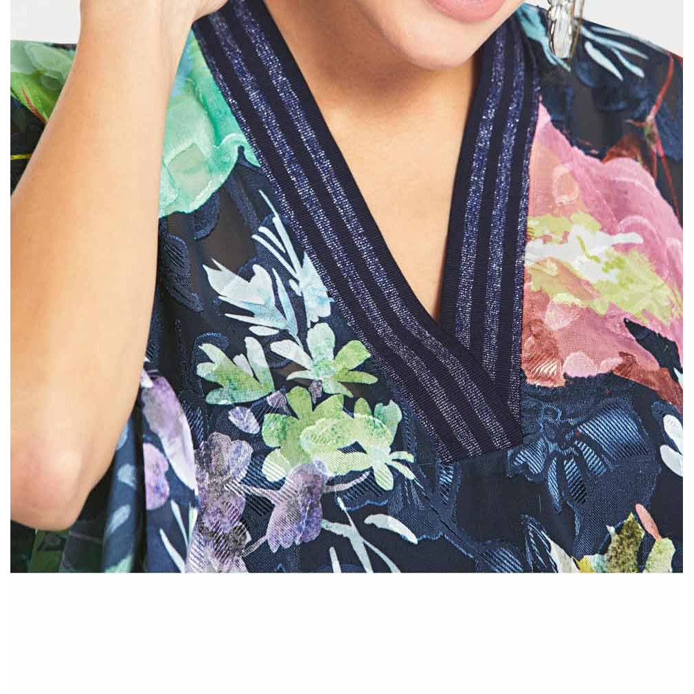 Designer-Tunika marine-bunt