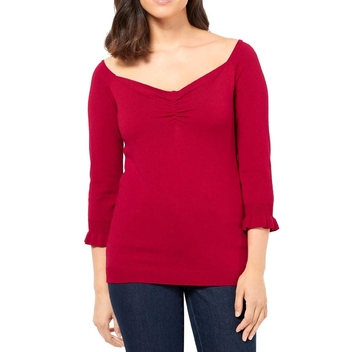 Feinstrickpullover rot