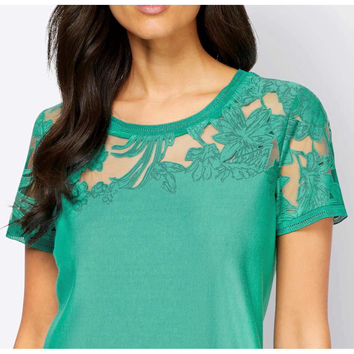 Designer-Ausbrenner-Dessin-Shirt smaragd