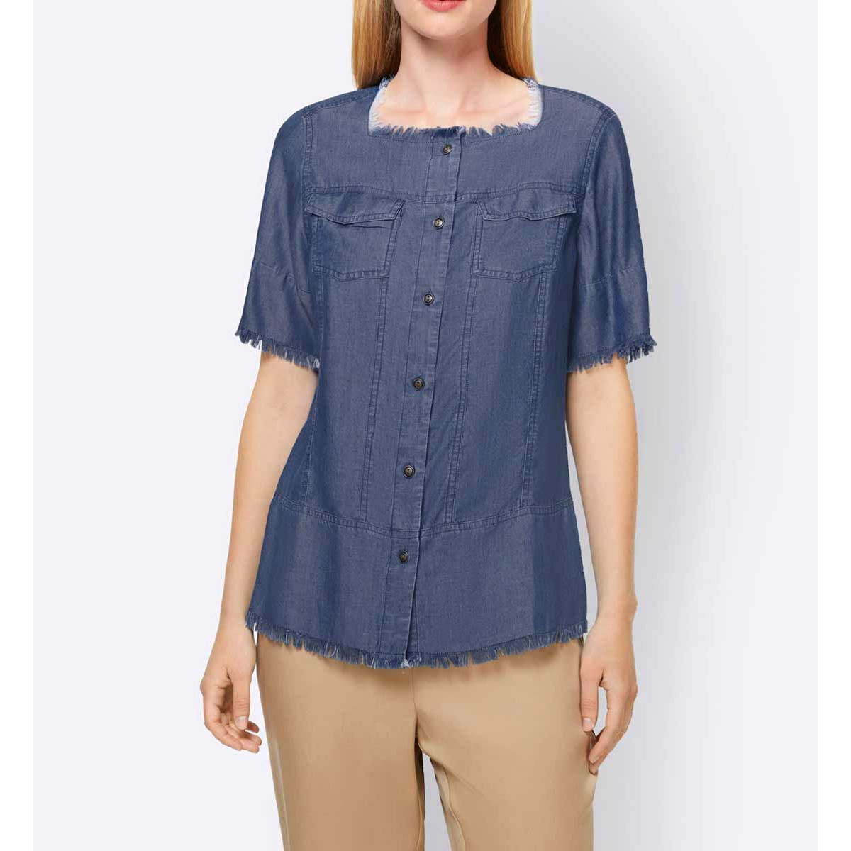 Designer-Jeansbluse blue-used