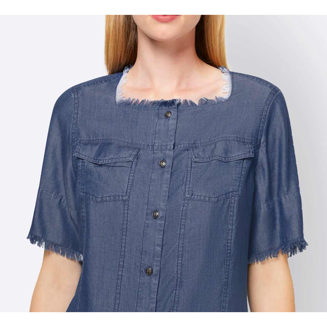 Designer-Jeansbluse blue-used
