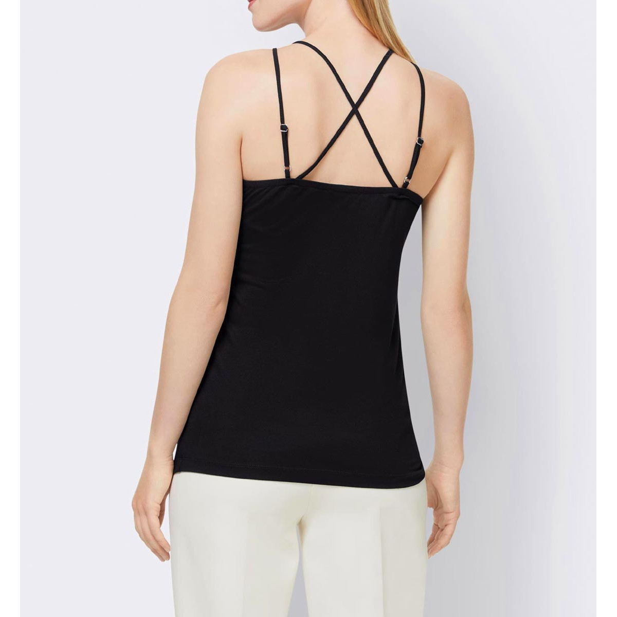 Designer-Top m. Schnürung schwarz