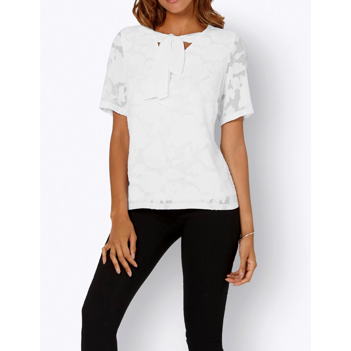 Bluse m. Schluppe weiß