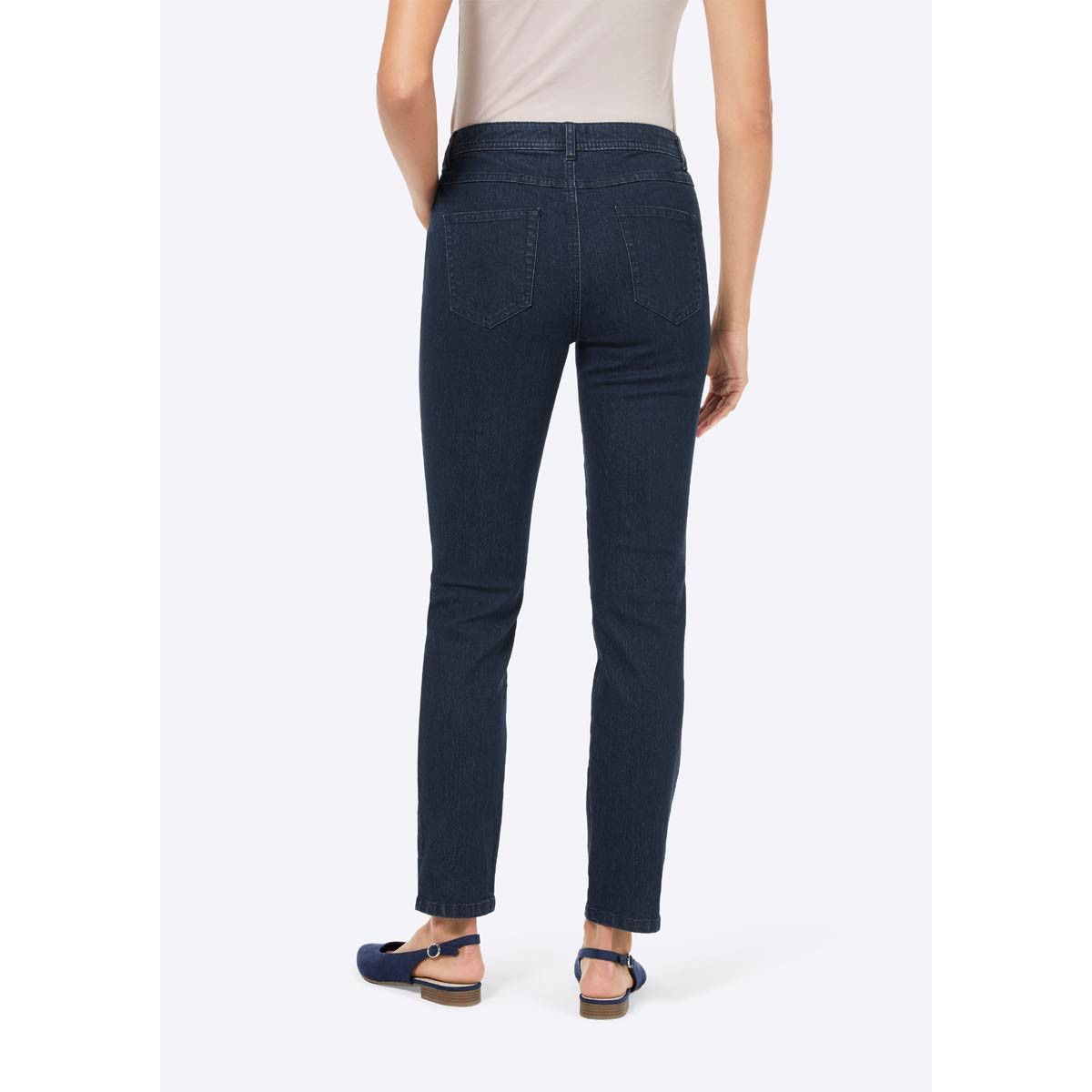 Stretch.Jeans m. Ösen blau