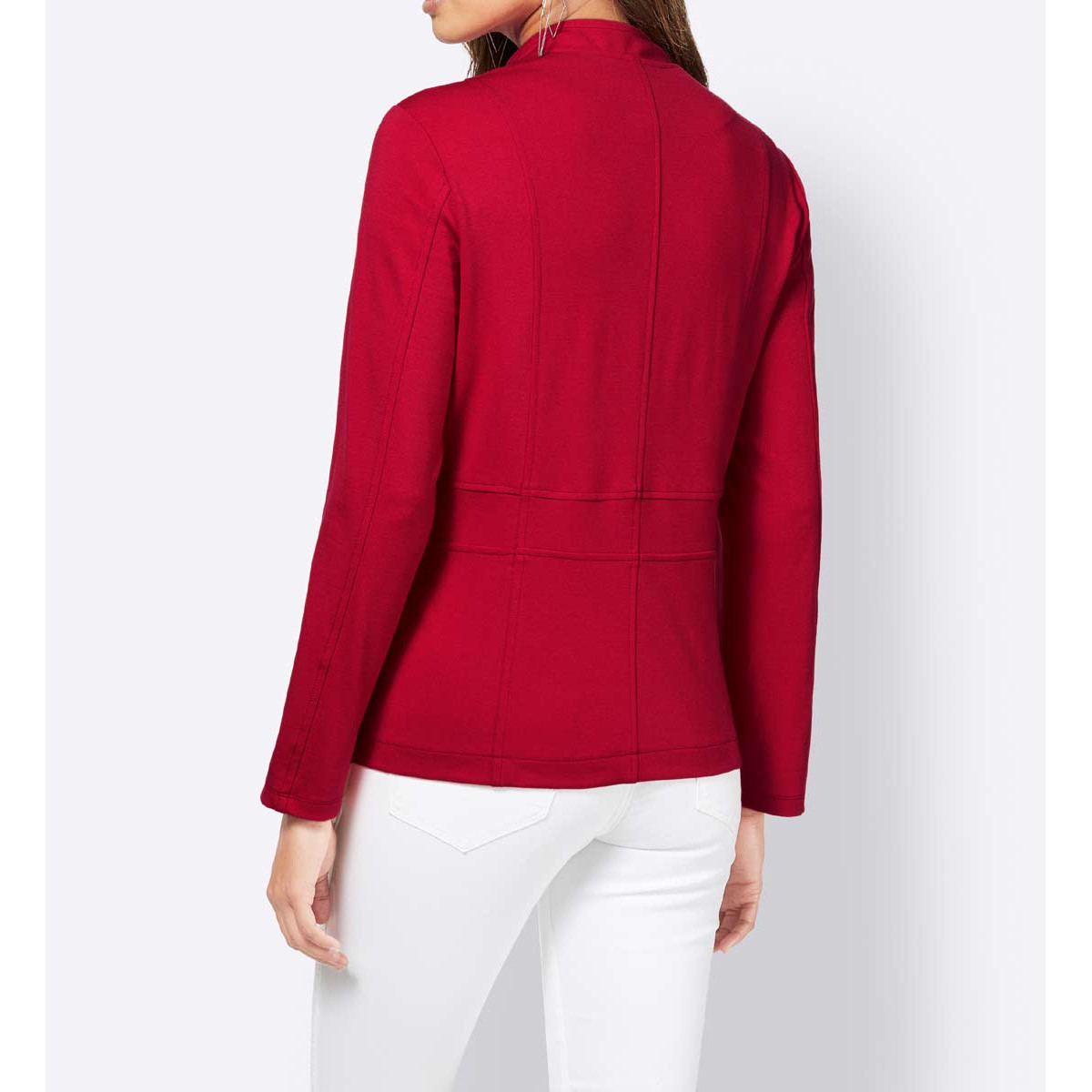 Jerseyblazer m. Ösen u. Tuch rot