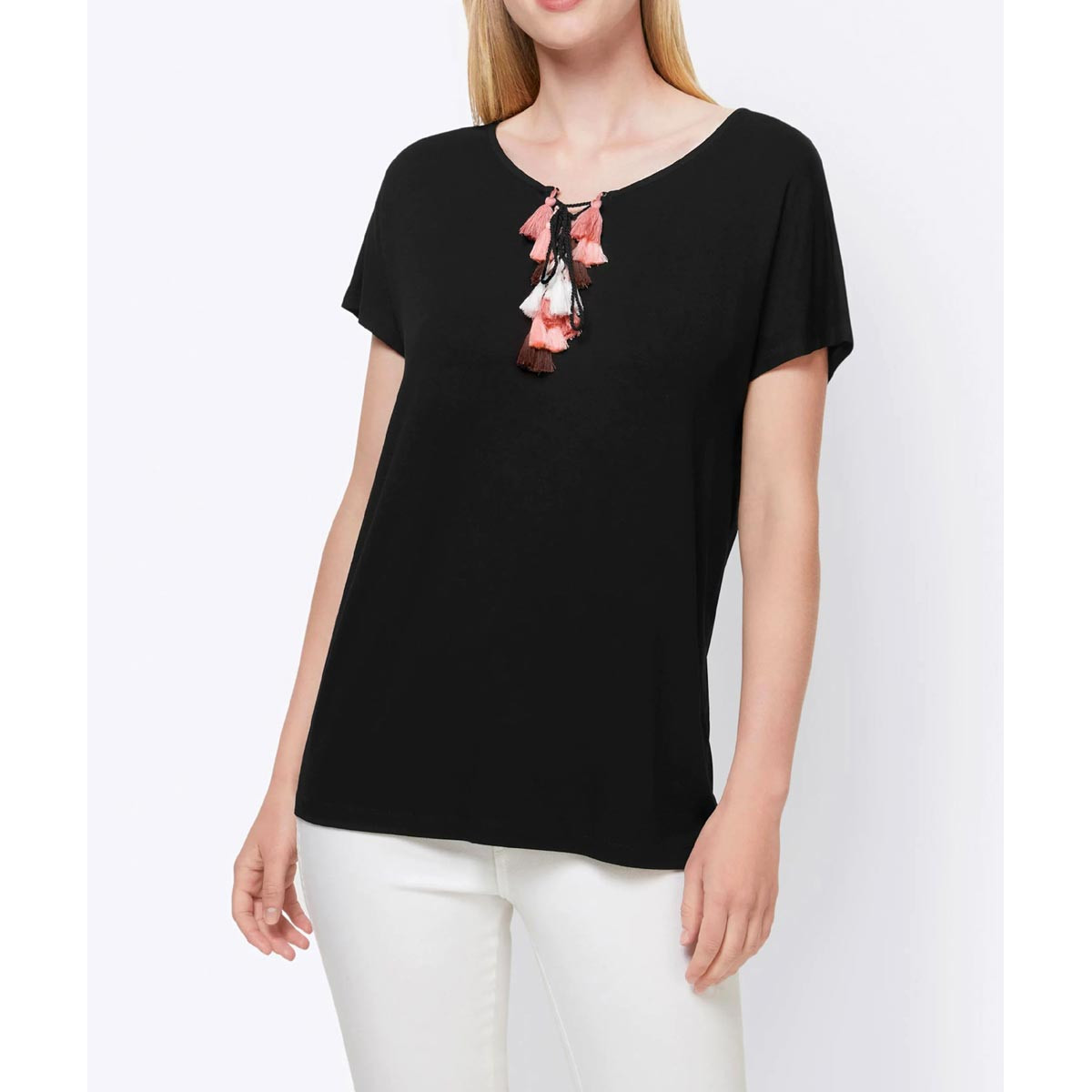 Designer-Shirt m. Schnürung schwarz