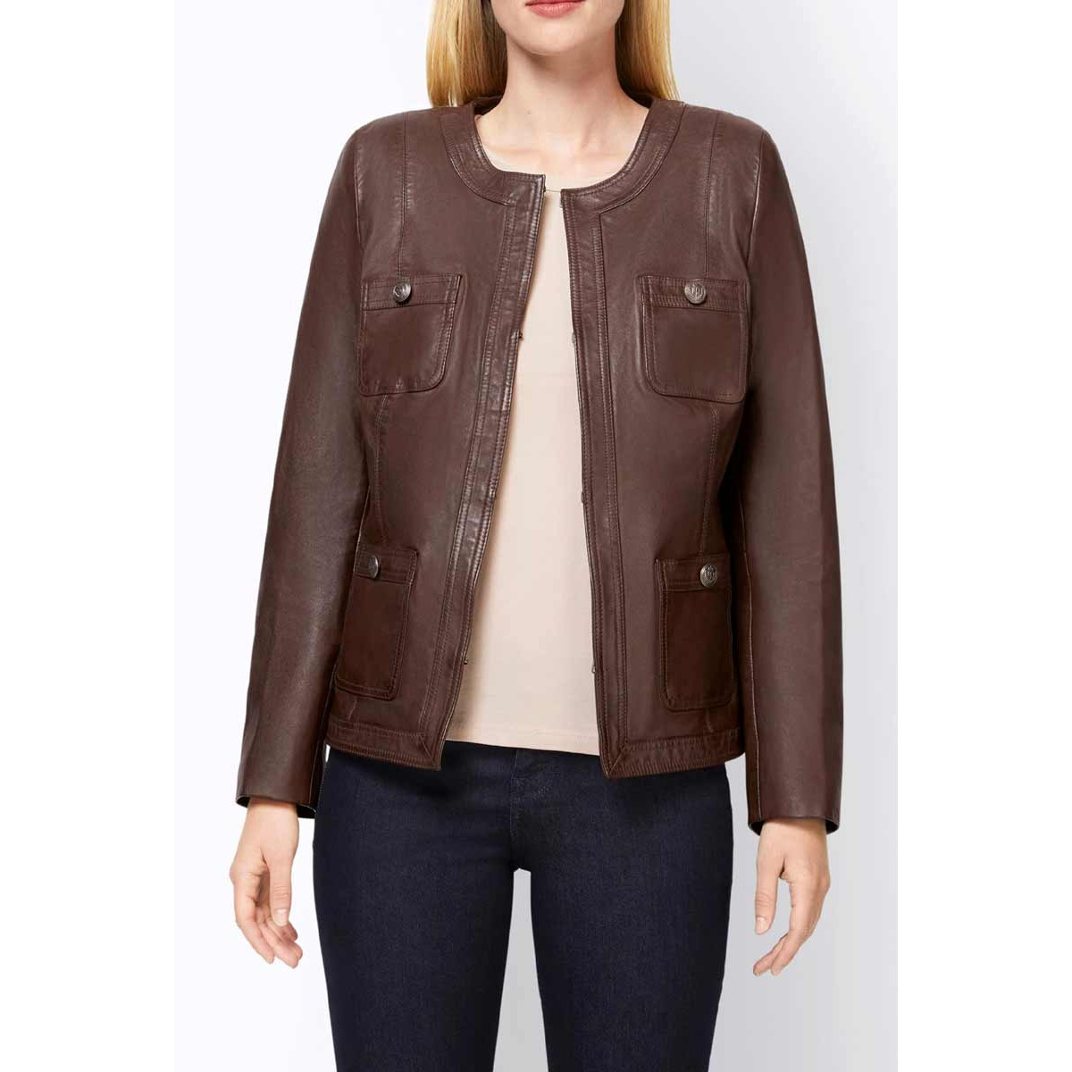 Designer-Lammnappalederjacke schoko