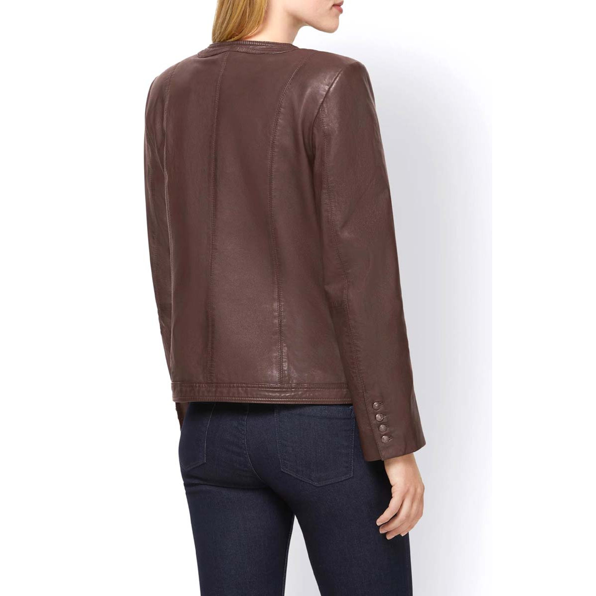 Designer-Lammnappalederjacke schoko