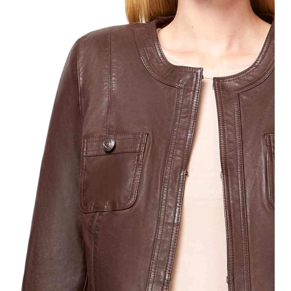 Designer-Lammnappalederjacke schoko