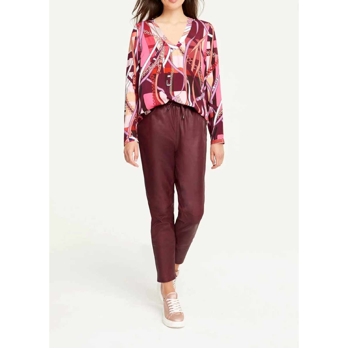 Designer-Druckbluse bunt