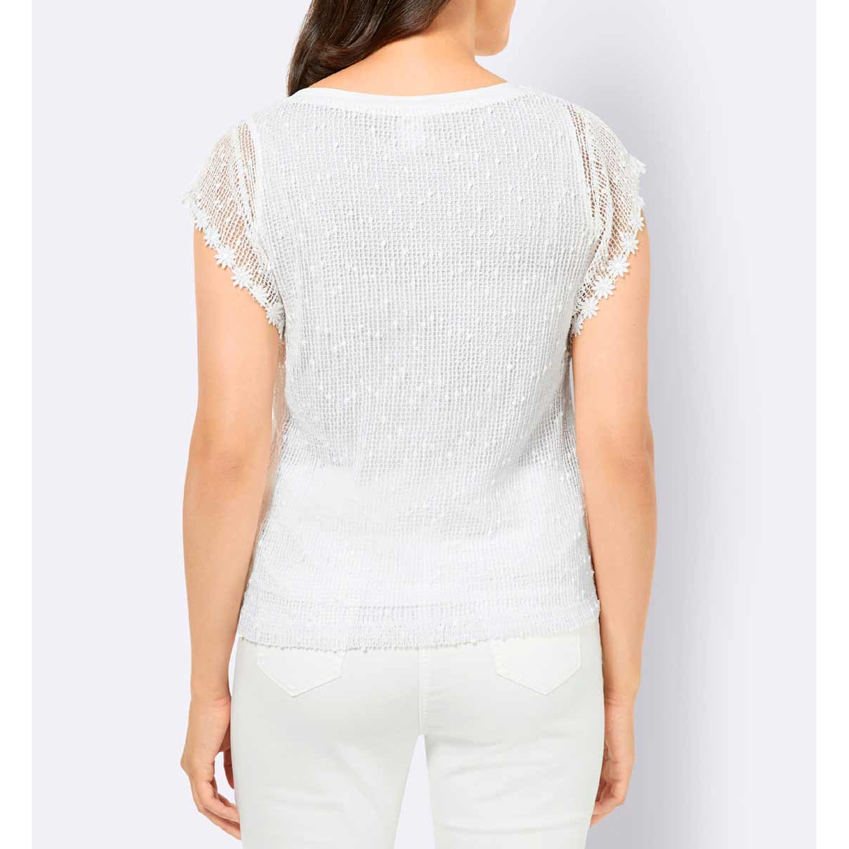 Spitzenshirt-Top weiß