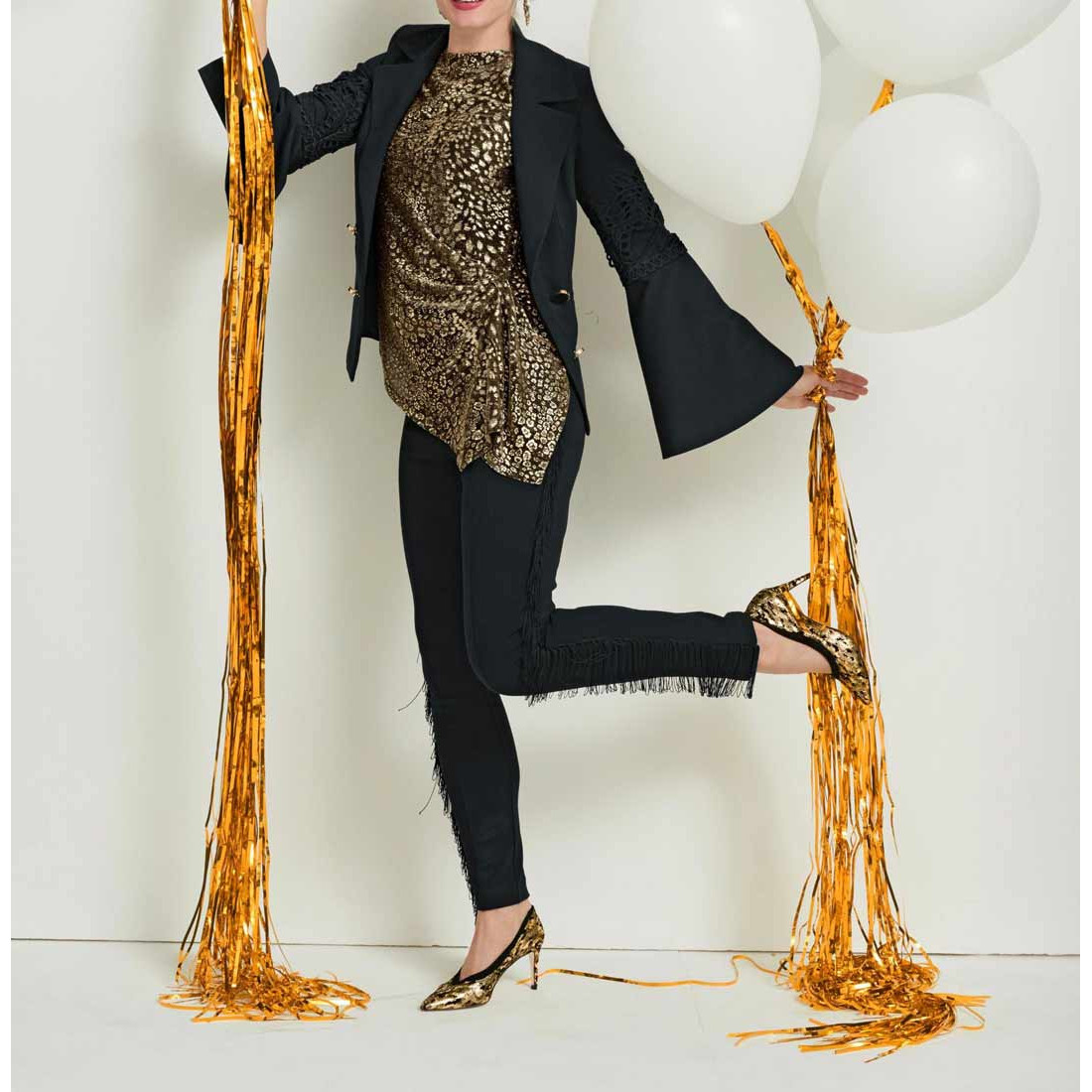 Designer-Blazer m. Spitze schwarz