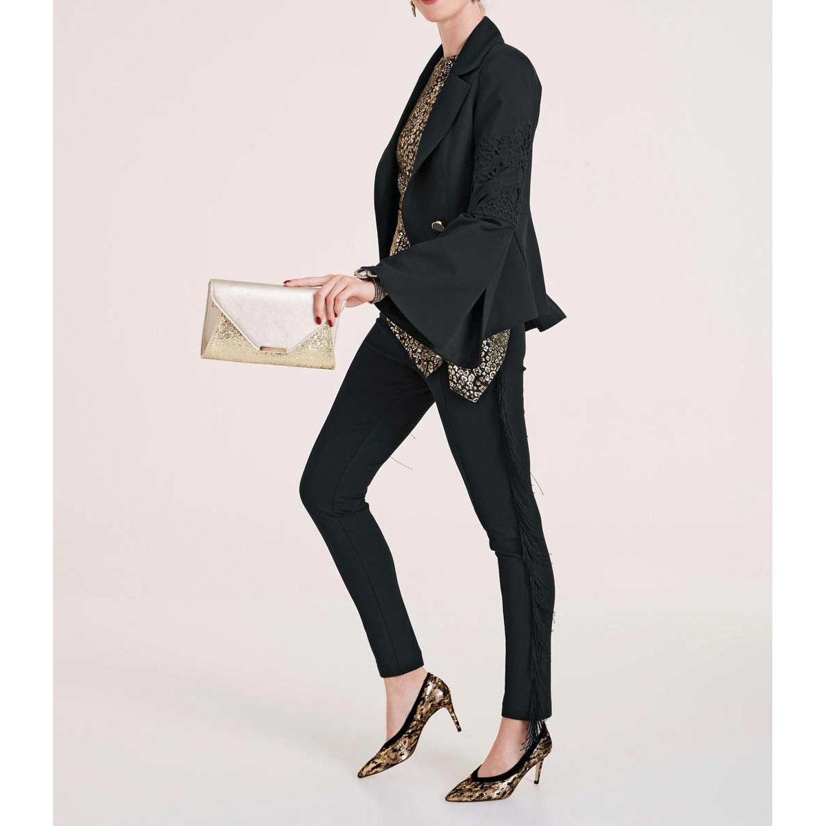 Designer-Blazer m. Spitze schwarz