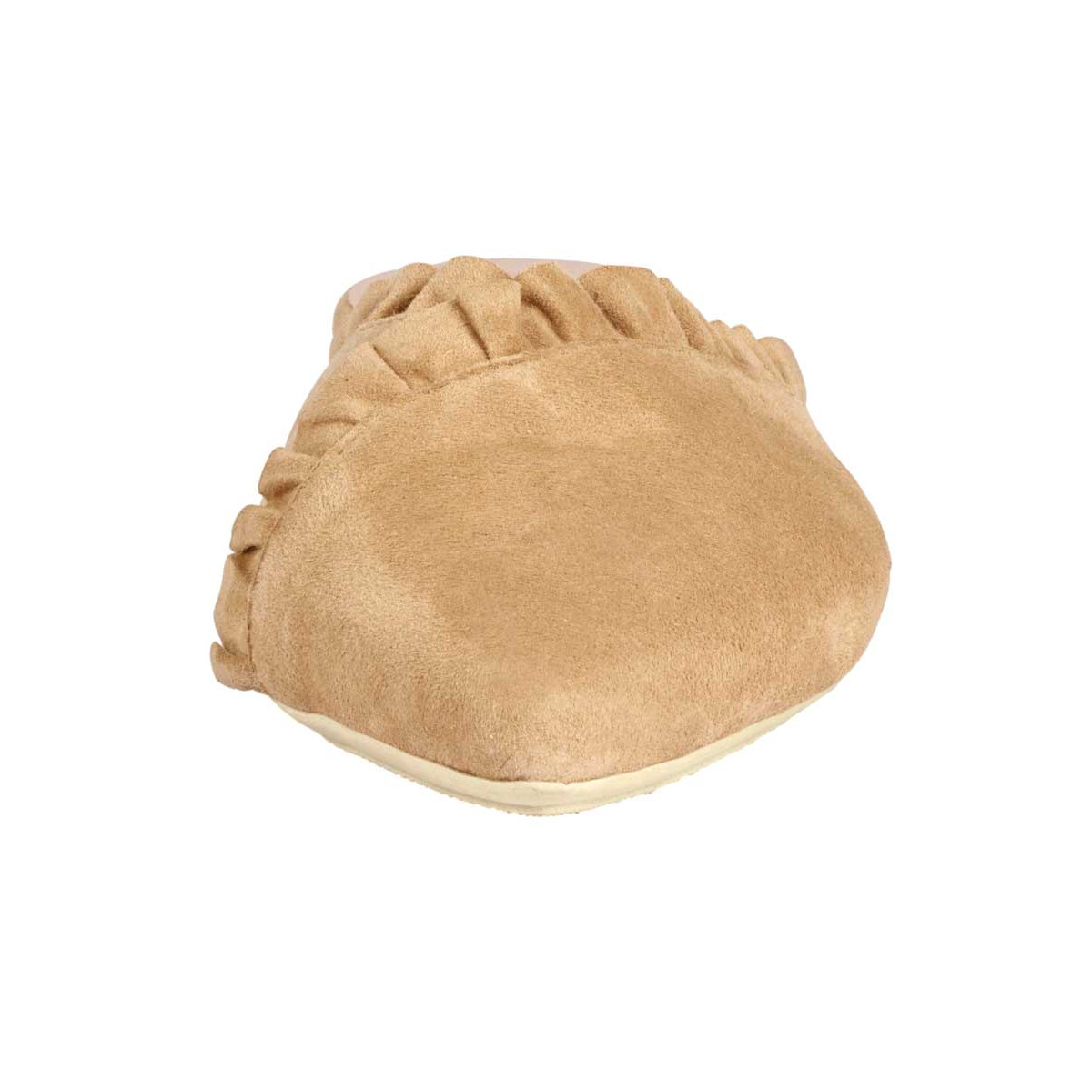 Marken-Veloursleder-Sabot beige