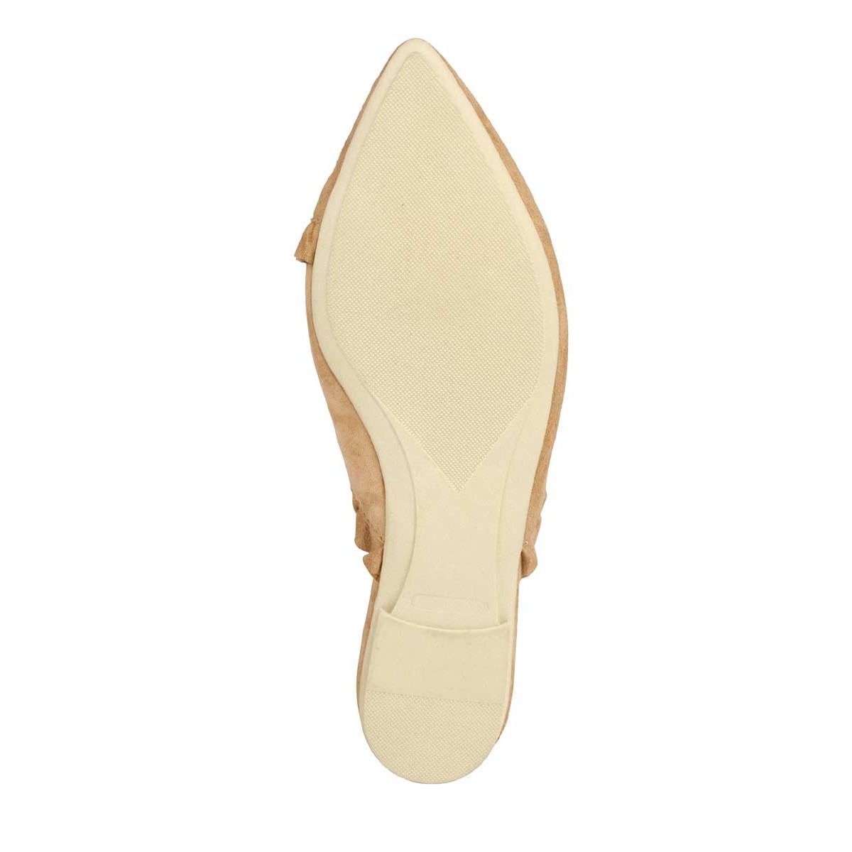 Marken-Veloursleder-Sabot beige