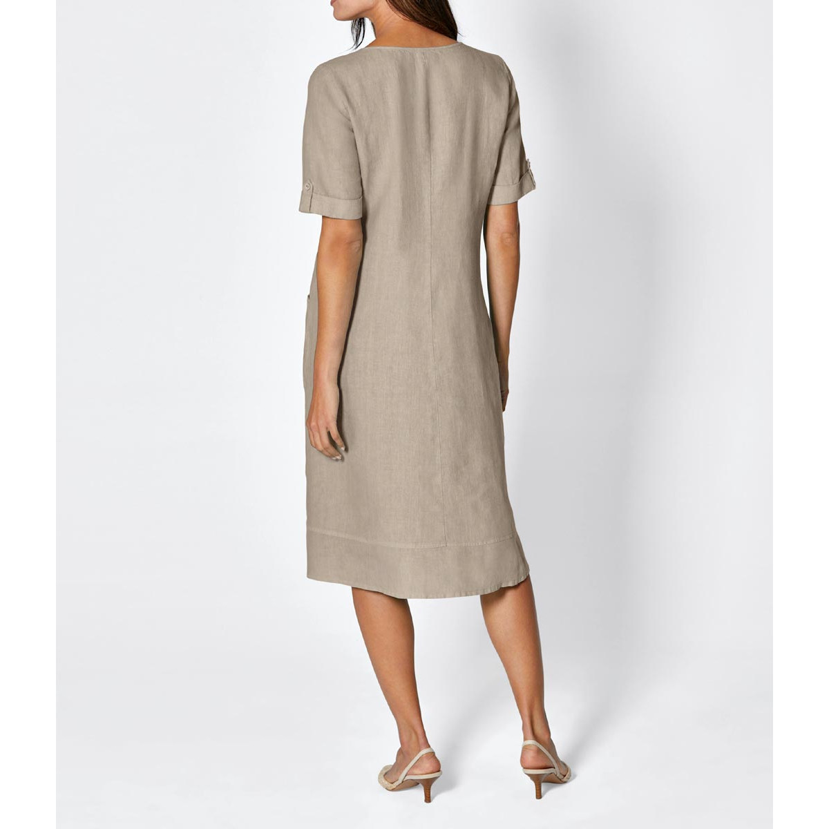 Leinen-Kleid sesam
