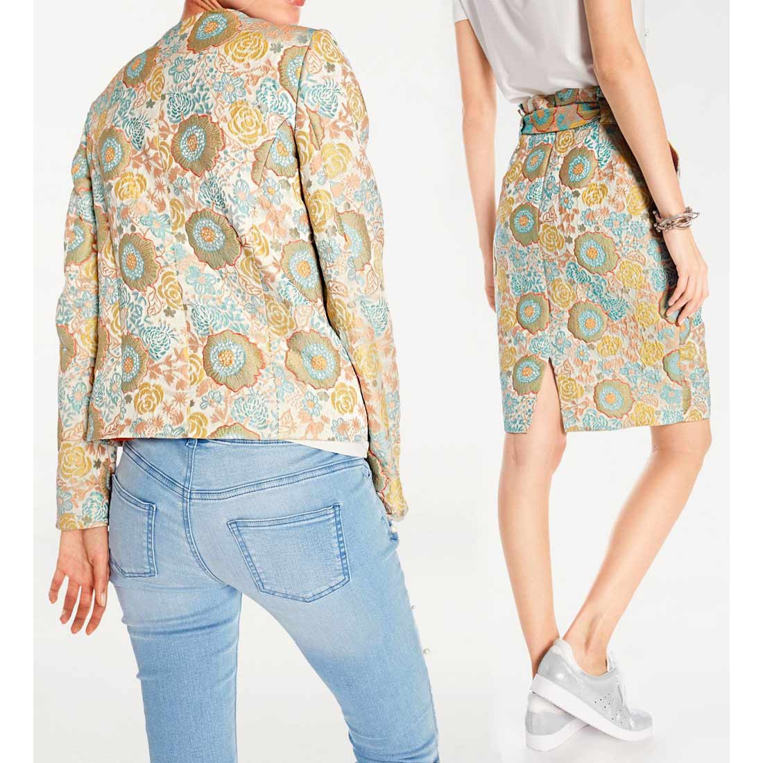 Designer-Jacquardkostüm bunt
