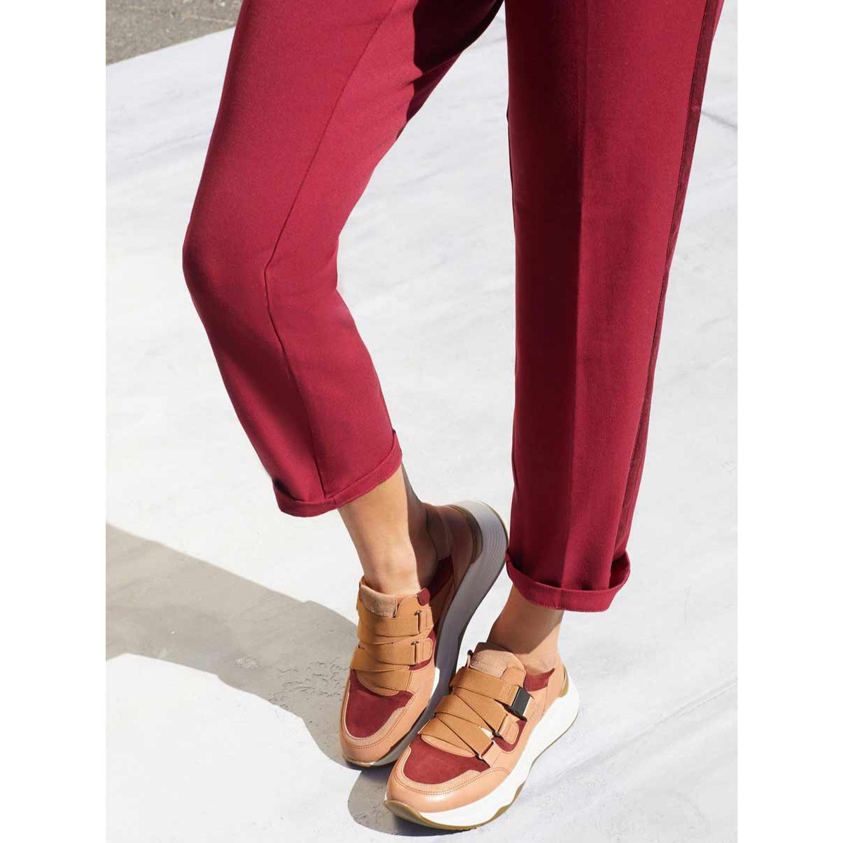 Sneaker camel-red