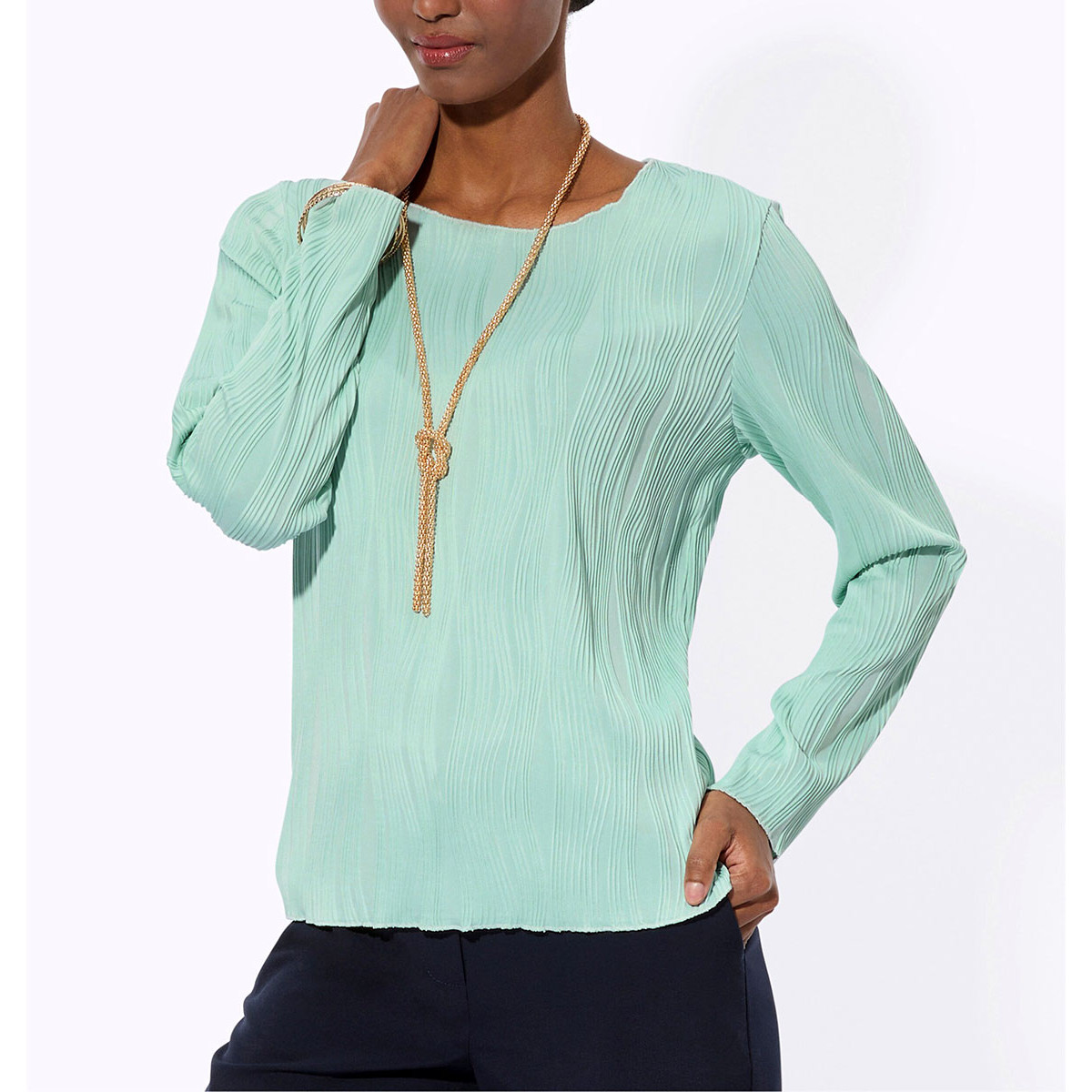 Jacquard-Shirt kalkmint