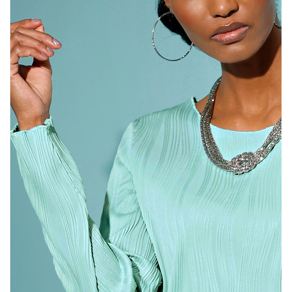 Jacquard-Shirt kalkmint