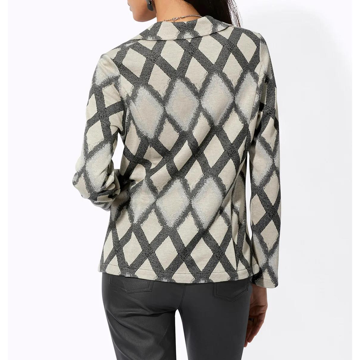 Jersey-Jacquardblazer sand-anthrazit