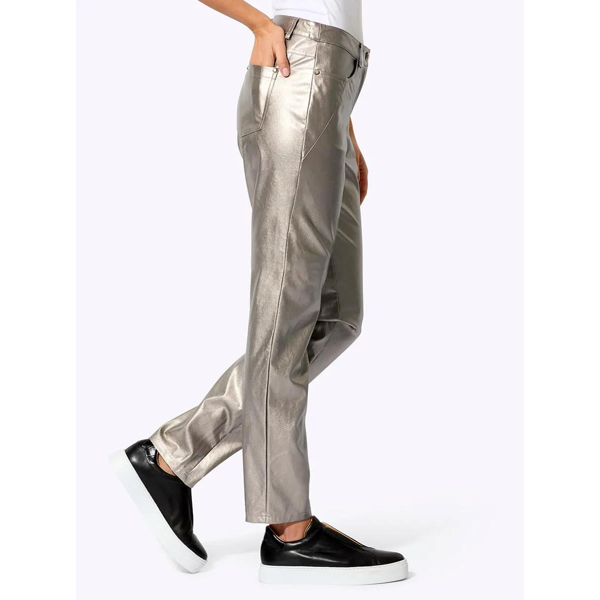 Hose m. Beschichtung goldfarben