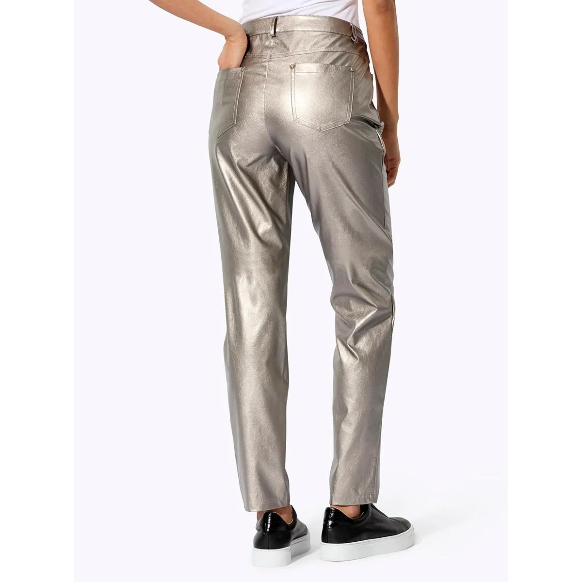 Hose m. Beschichtung goldfarben