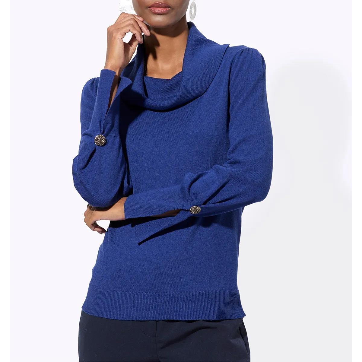 Rollkragenpullover royalblau