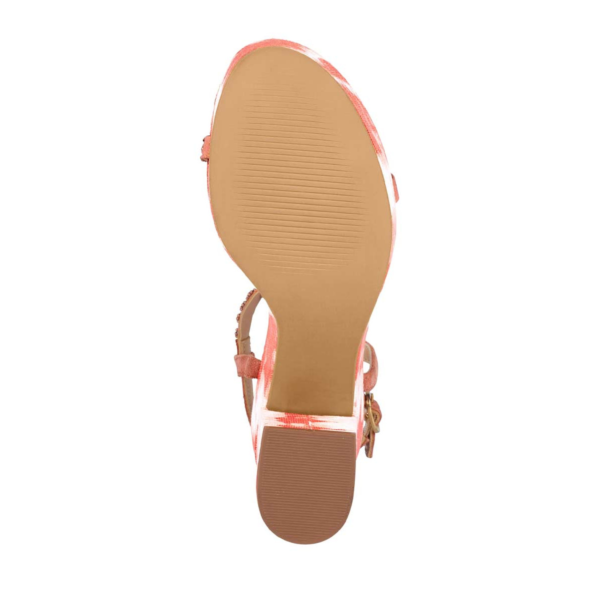 Marken-Sandalette m. Strasssteinen koralle