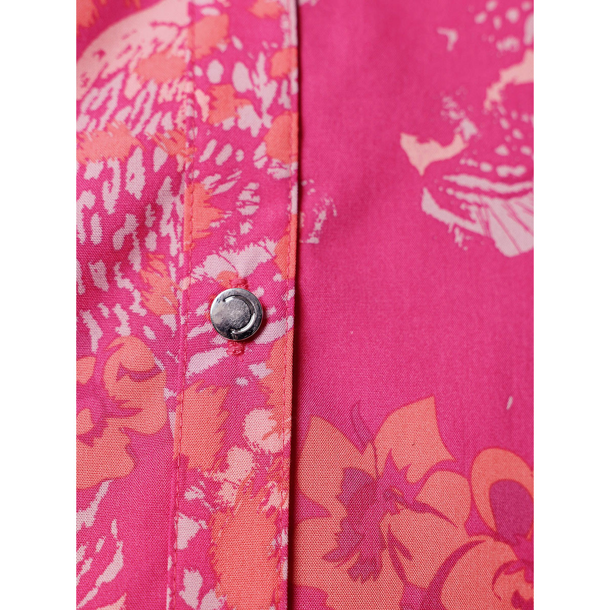 Lyocell-Druckbluse fuchsia-koralle