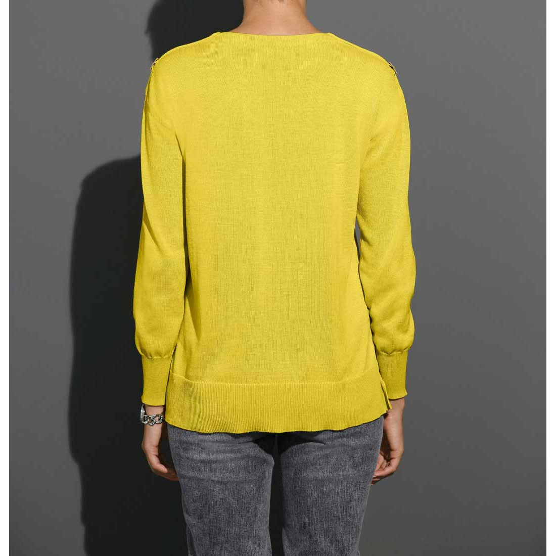 Feinstrickpullover gelbgrün