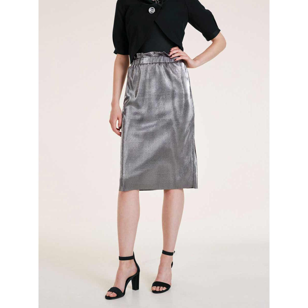 Designer-Rock silberfarben-metallic