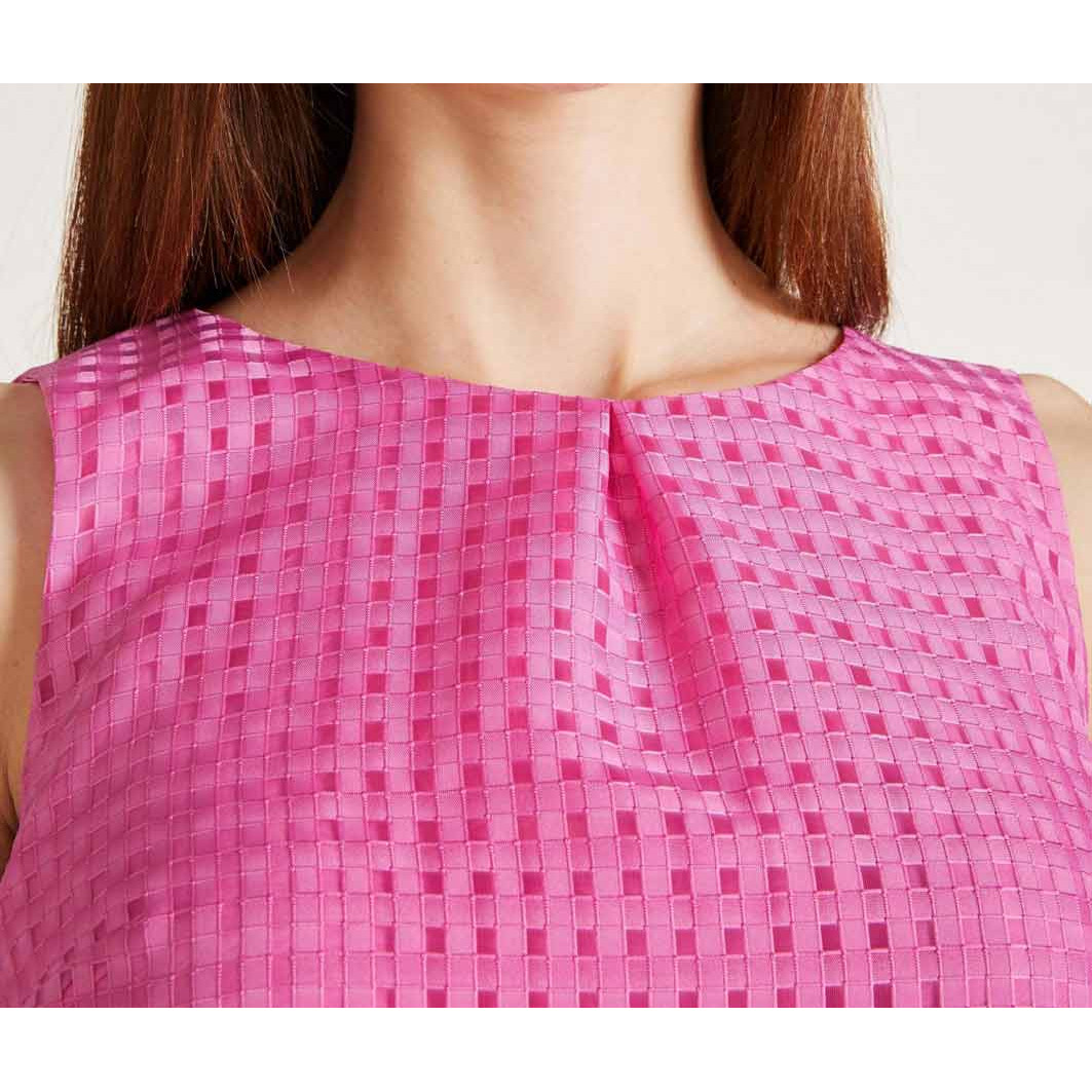 Designer-Blusentop m. Ausbrennermuster pink