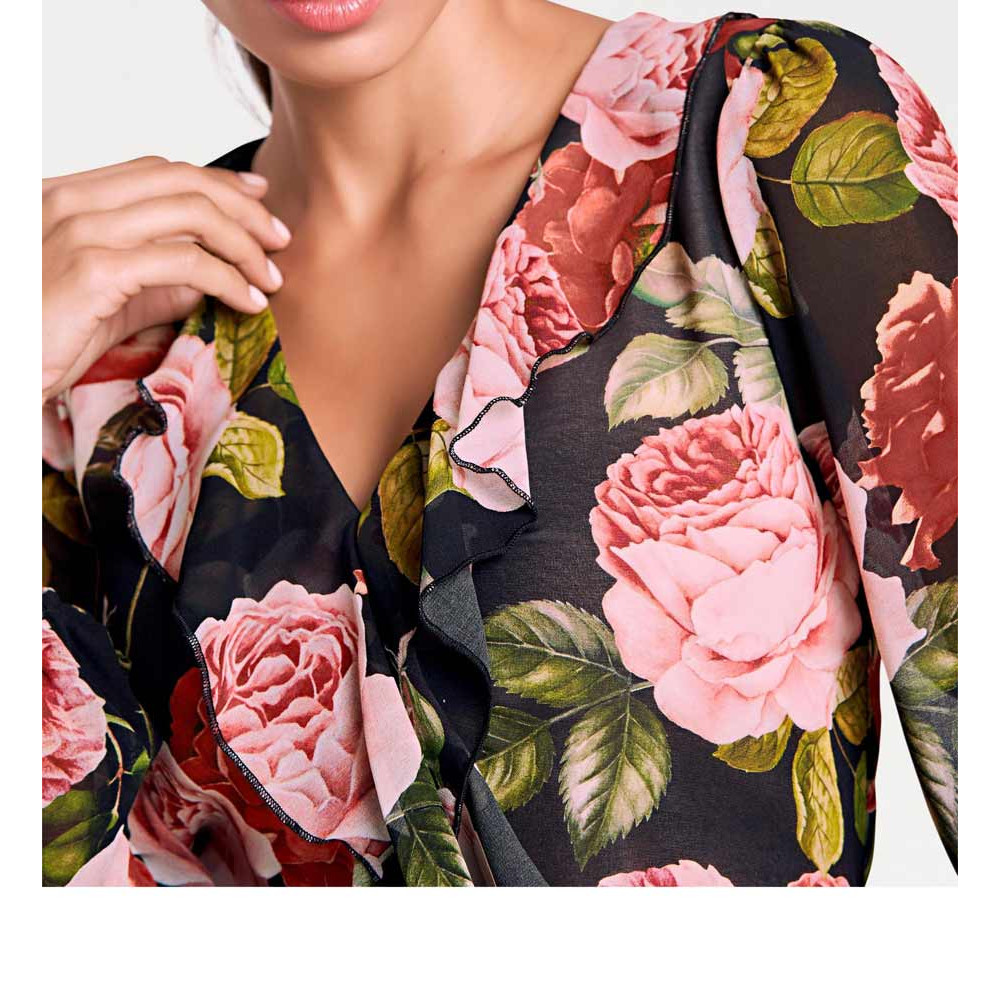 Designer-Chiffon-Druckkleid bunt
