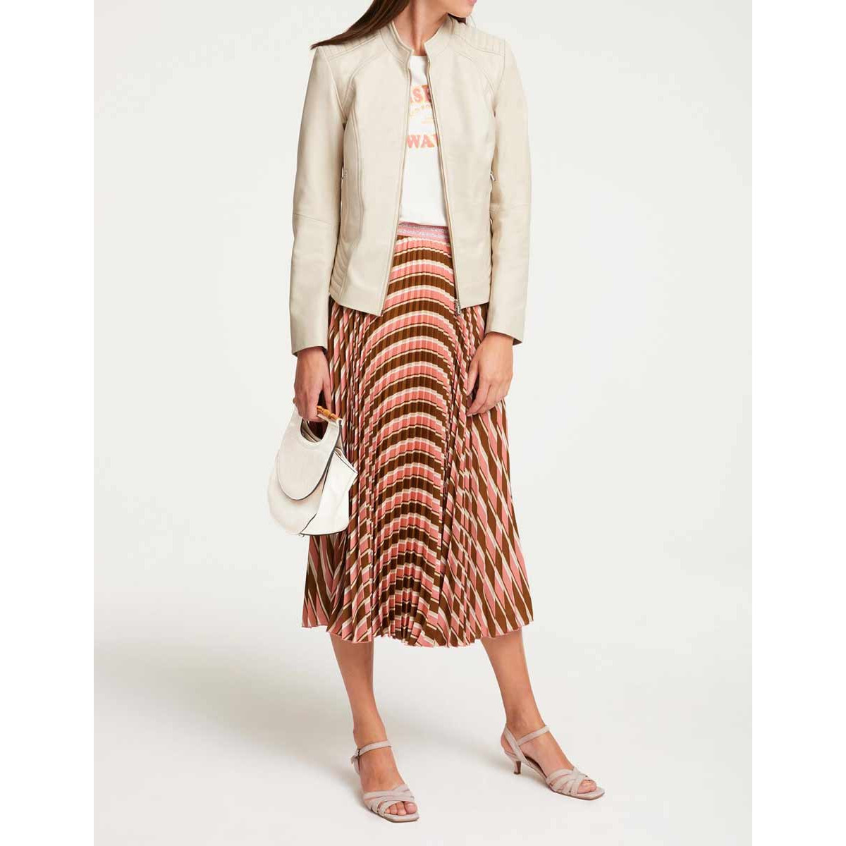 Designer-Lammnappalederjacke creme