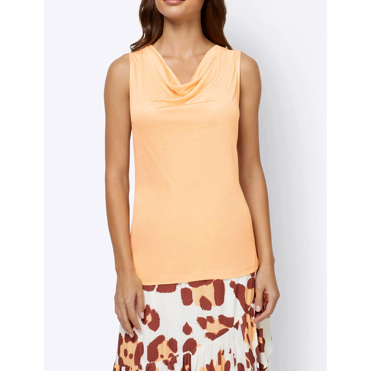 Designer-Wasserfall-Shirttop apricot