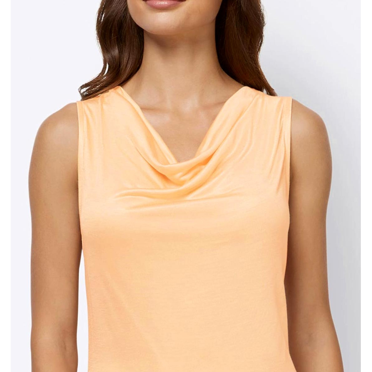 Designer-Wasserfall-Shirttop apricot