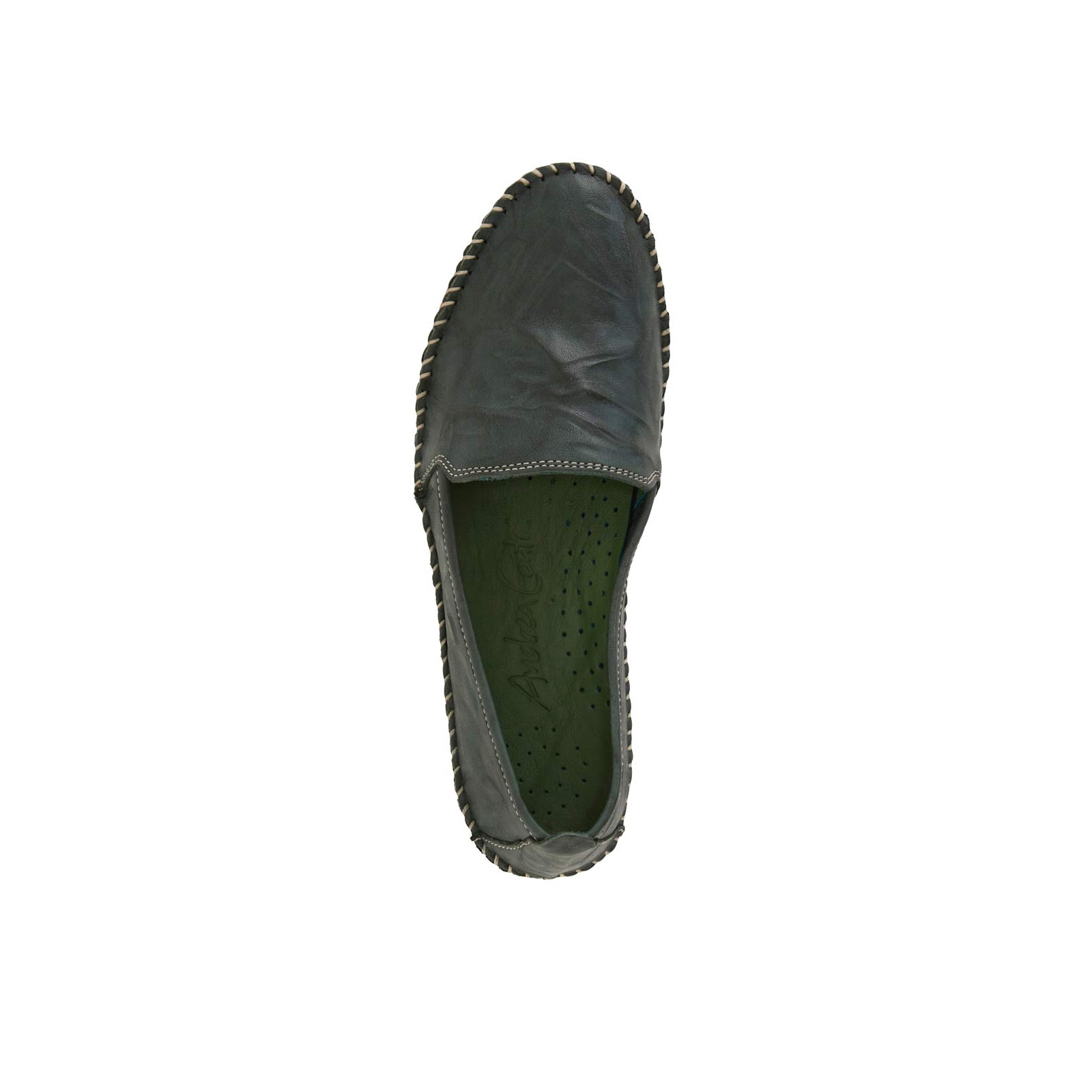 Lederslipper grün