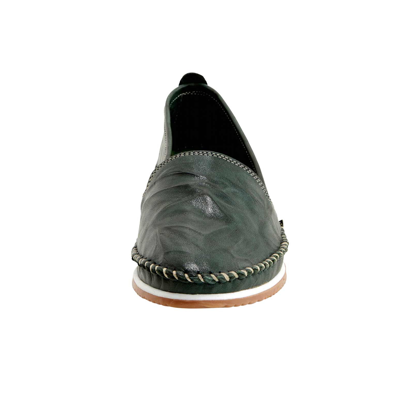 Lederslipper grün