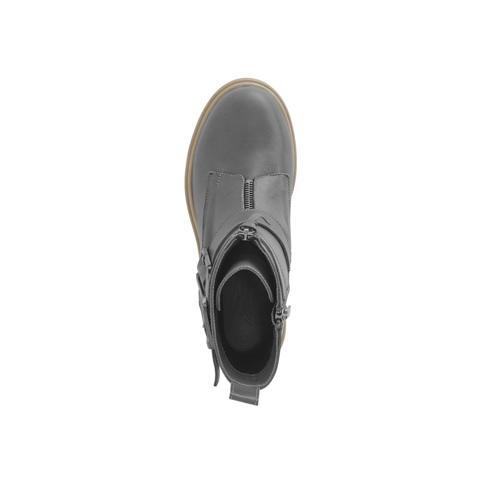 Rind-Nappaleder-Stiefelette grau