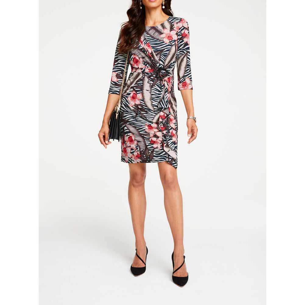 Designer-Druckkleid bunt