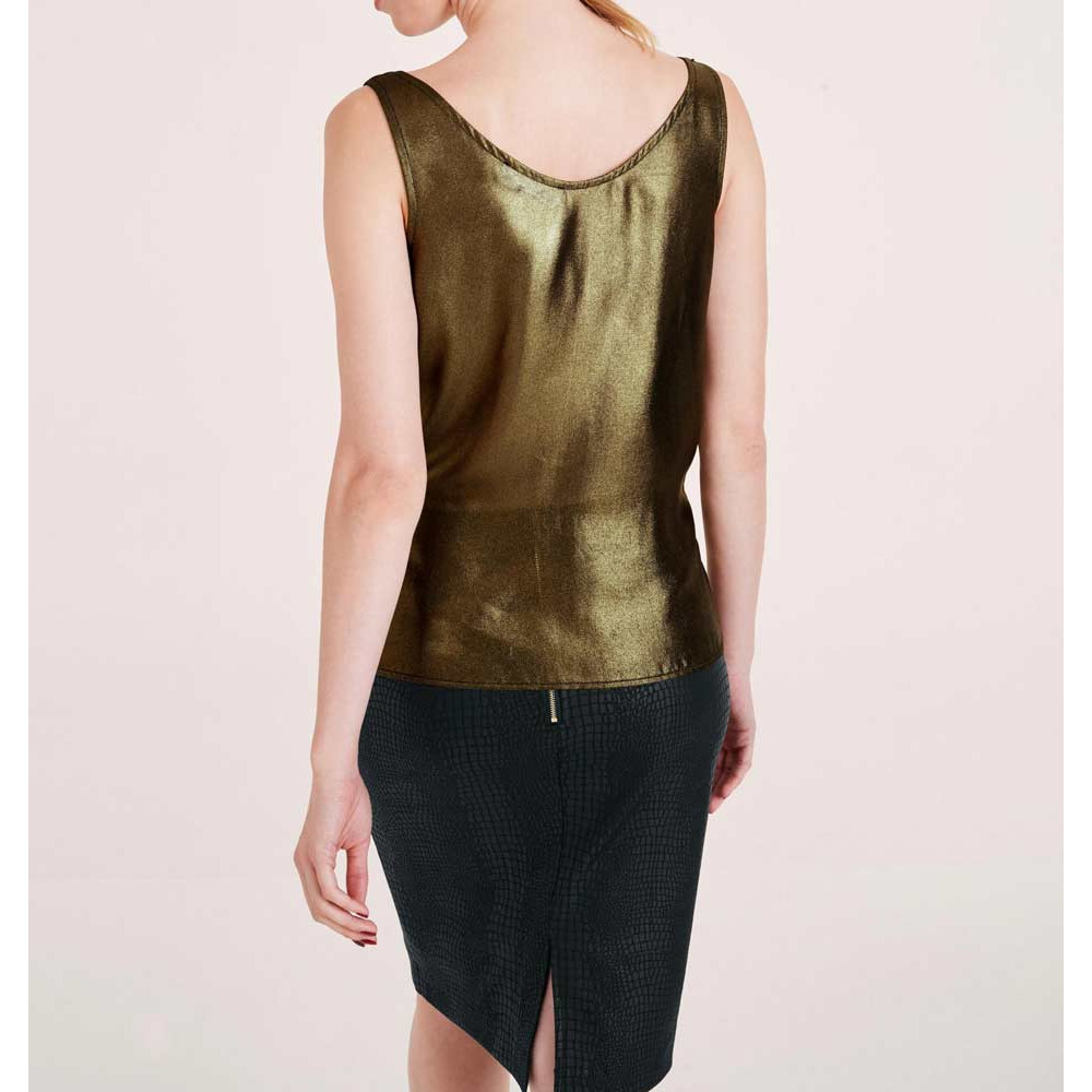 Designer-Blusentop gold-schwarz