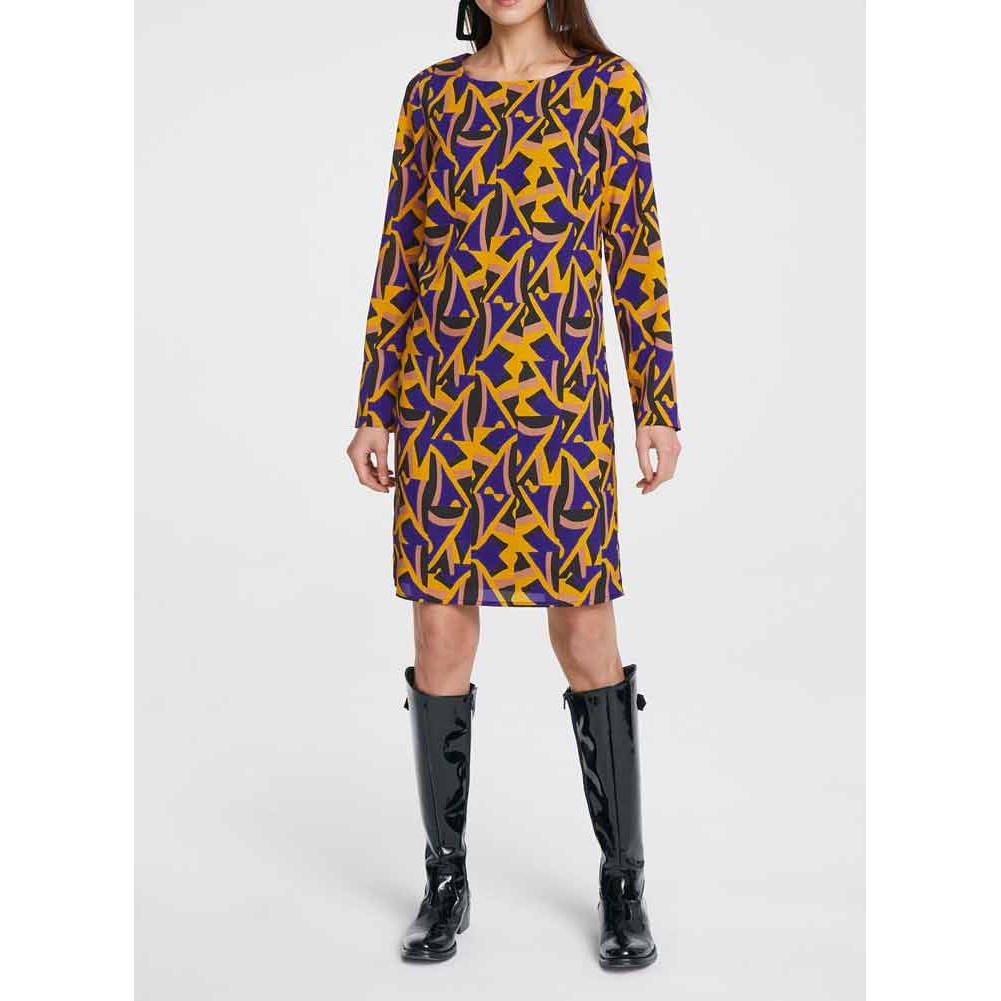 Designer-Druckkleid bunt