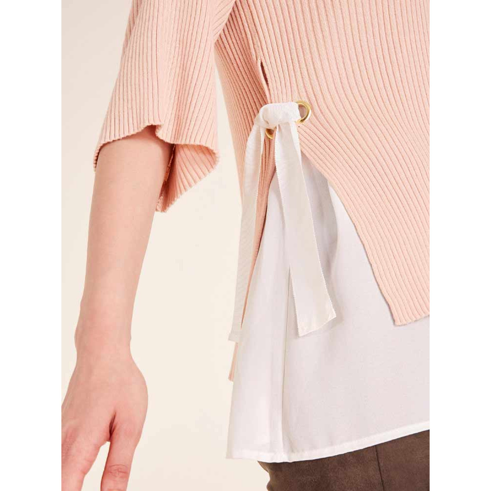 Designer-Pullover-2-in-1 rosé-ecru