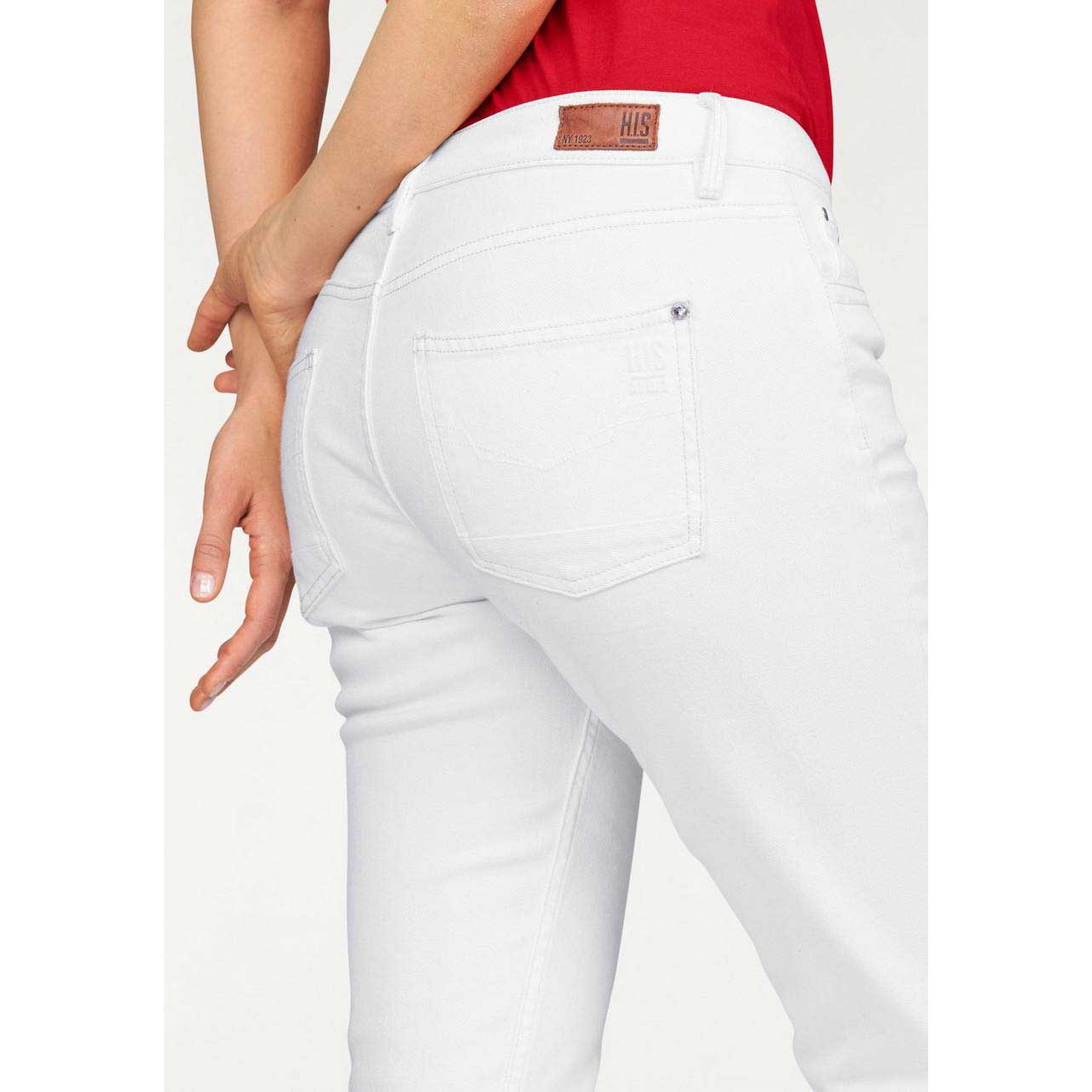 Marken-Jeans MONROE m. Stickerei weiß