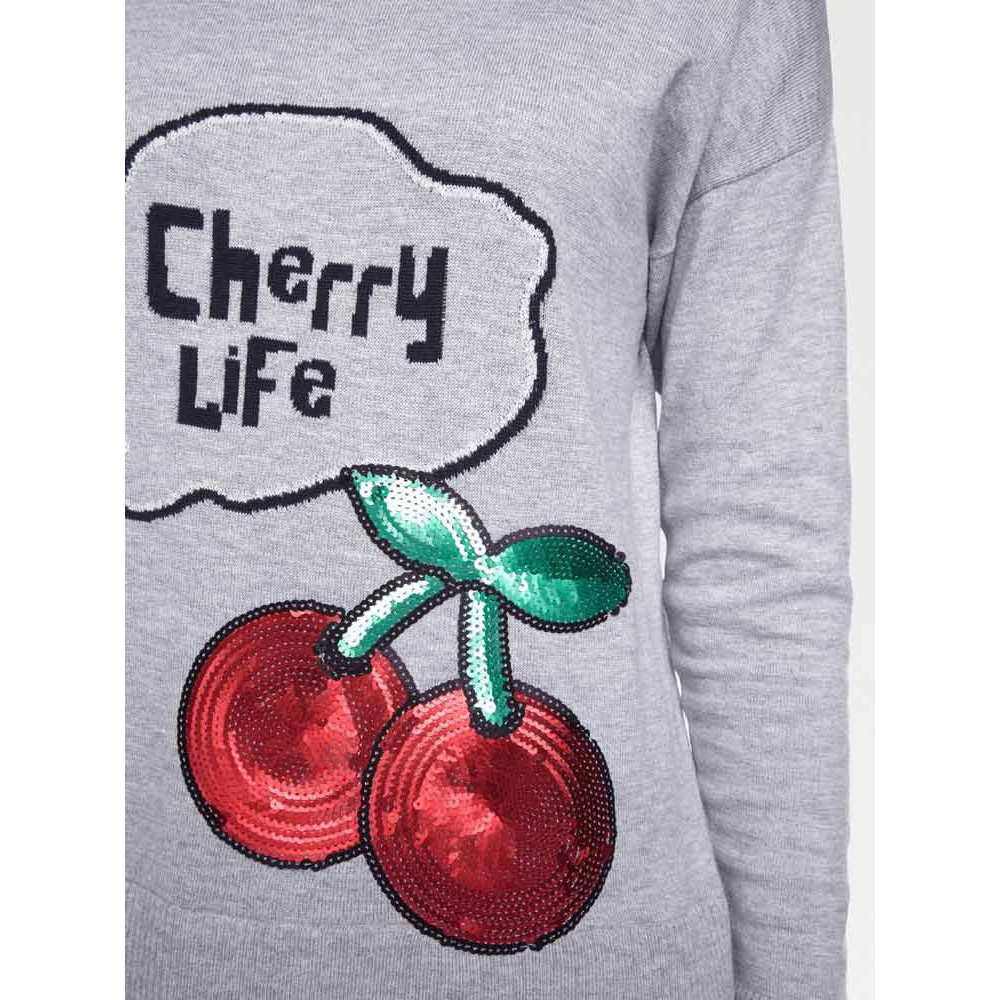 2-in-1-Pullover grau-melange