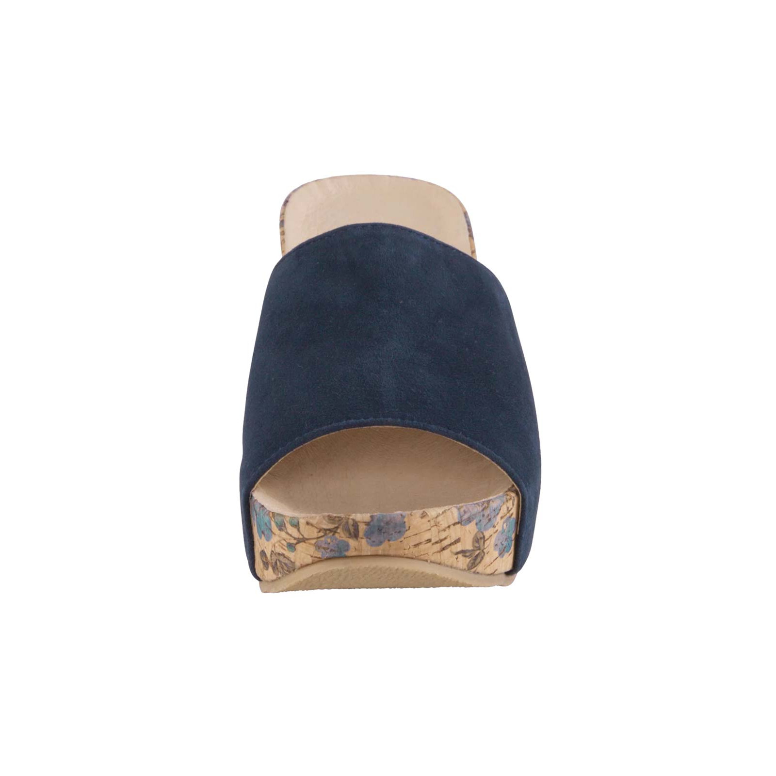 Ziegen-Veloursleder-Pantolette blau