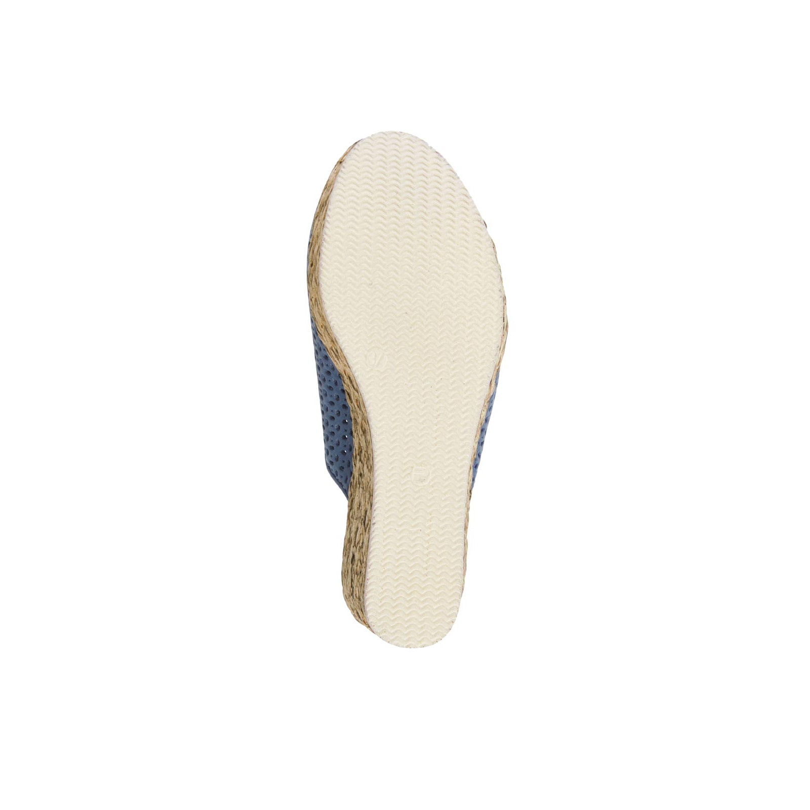 Rindleder-Cut-Out-Clog jeansblau