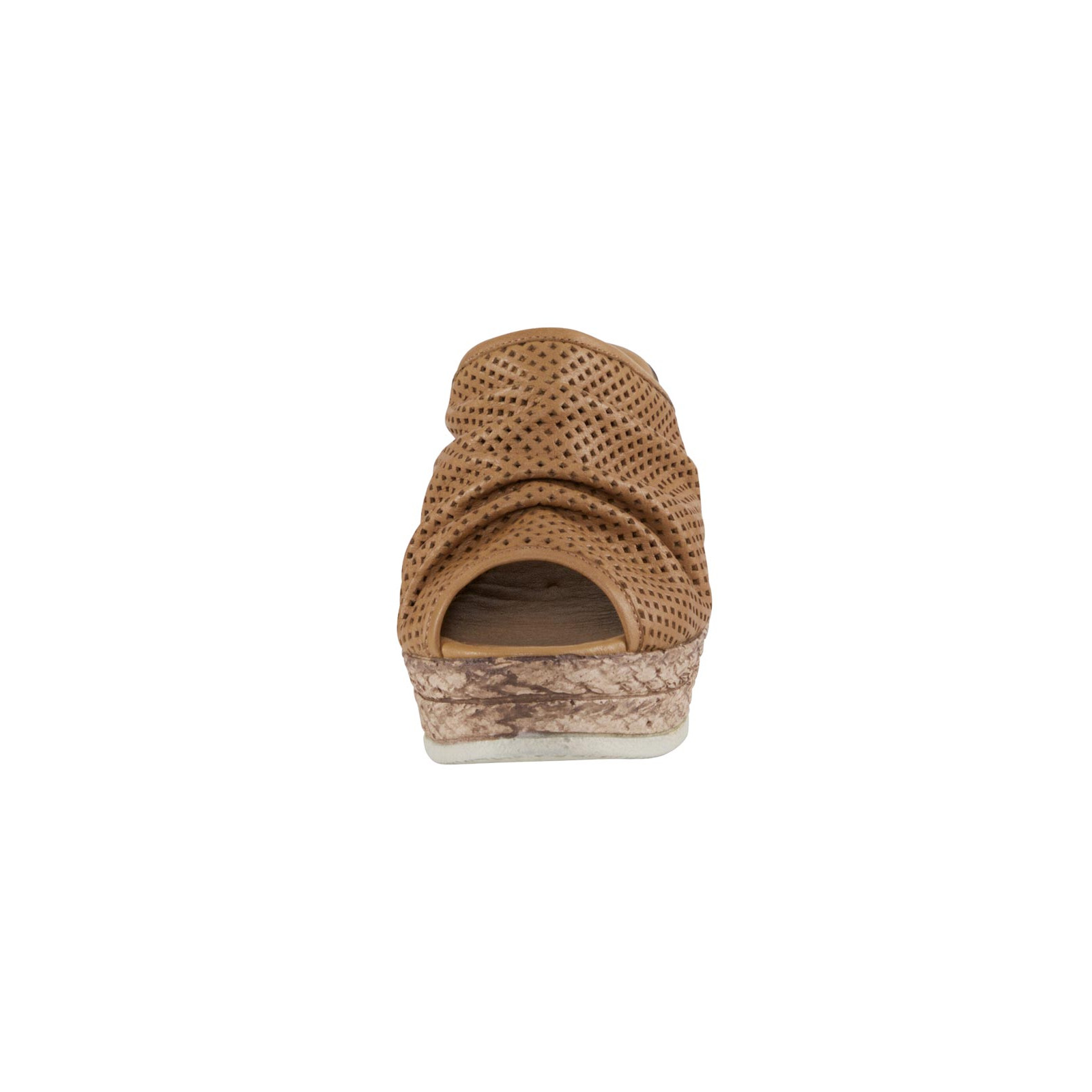 Nappaleder-Pantolette m. Lochmuster camel