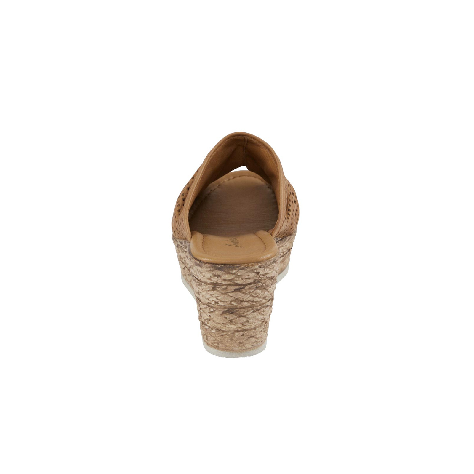 Nappaleder-Pantolette m. Lochmuster camel